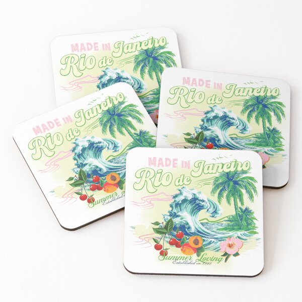 Item preview, Made in Rio de Janeiro Summer Loving Tropical Beach Wave Palm Graphic T-Shirt designed and sold by Atique Creations.