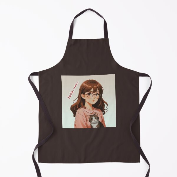 Item preview, Mew Cute Anime Girl with Kitten – Kawaii Aesthetic Art designed and sold by VeenaArtStudio.