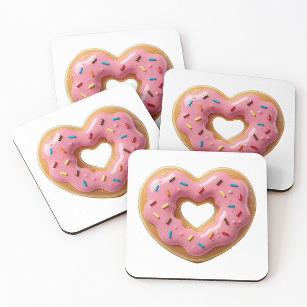 Item preview, Pink Strawberry Heart Donut With Rainbow Sprinkles designed and sold by deisgnsbyshane.