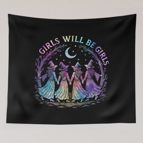 Item preview, Girl Will Be Girls Witch Witchy Spooky Season Halloween designed and sold by Phil Ben.