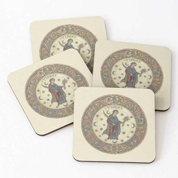 Item preview, Medieval Zodiac Virgo: Illuminated Manuscript Art Print designed and sold by FreiherrPK.