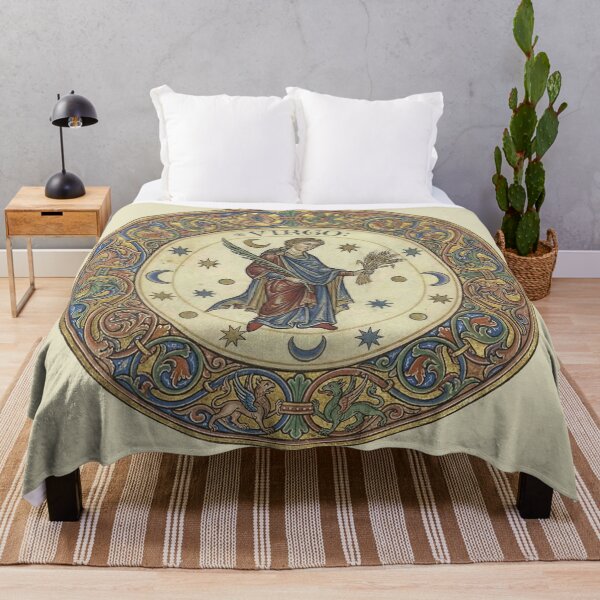 Item preview, Medieval Zodiac Virgo: Illuminated Manuscript Art Print designed and sold by FreiherrPK.