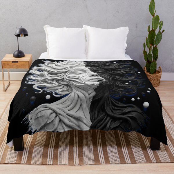 Item preview, Yin Yang Surrealist Woman Portrait Duality Graphic designed and sold by One City Two Children Studio.