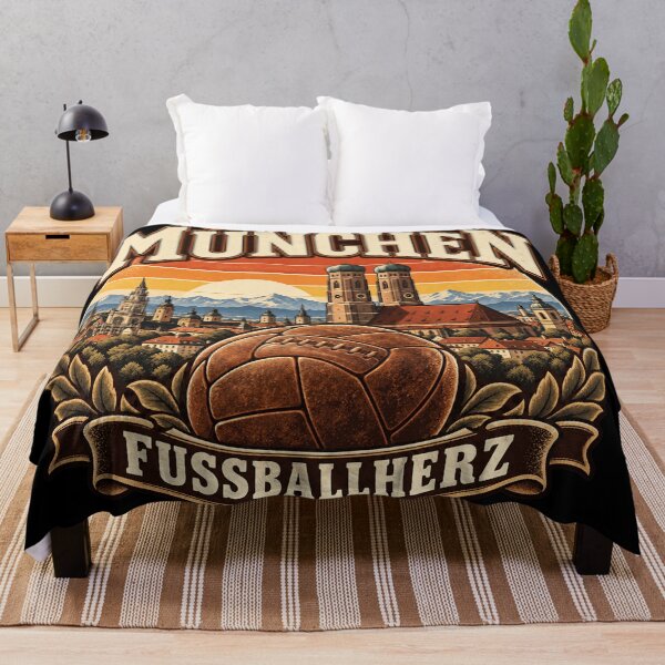 Item preview, Munich football heart with retro-style skyline designed and sold by WOSSport.