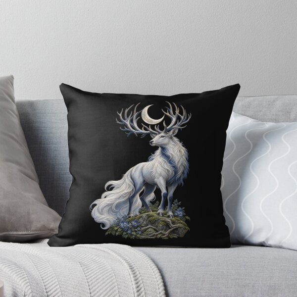 Item preview, Celestial Stag with Silver Antlers and Moon designed and sold by TeeAbility.