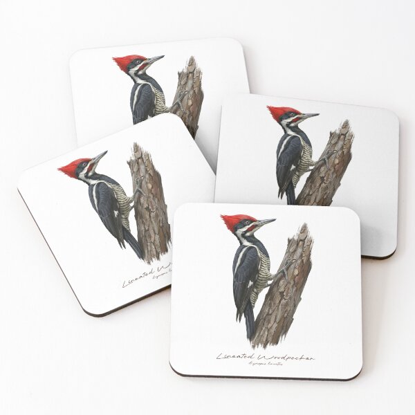 Item preview, Lineated Woodpecker on Tree Bird Illustration designed and sold by Takeda-art.