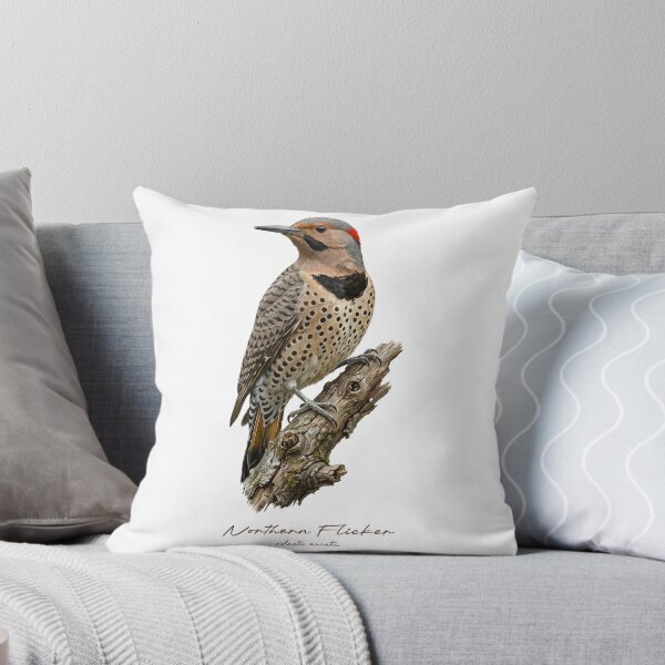 Item preview, Northern Flicker on Mossy Branch Bird Illustration designed and sold by Takeda-art.