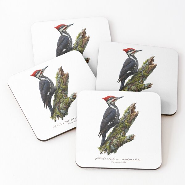 Item preview, Pileated Woodpecker on Mossy Branch Bird Illustration designed and sold by Takeda-art.