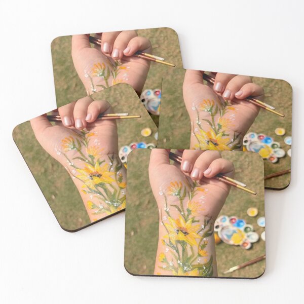 Item preview, The Living Canvas: Blooming Sunflowers Body Art Photograph Print designed and sold by CherryDoodle37.