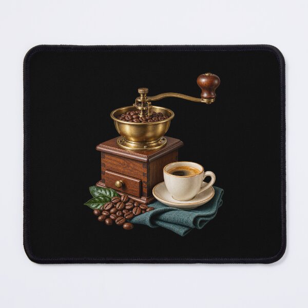 Item preview, Manual Coffee Grinder with Beans and Ceramic Cup designed and sold by TeeAbility.