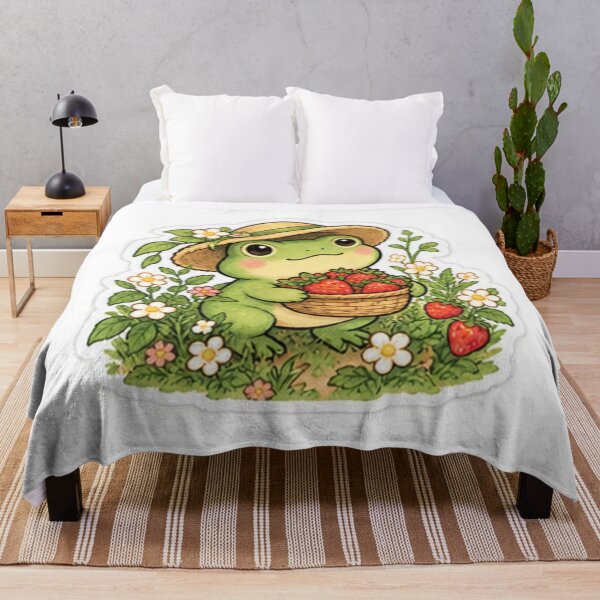 Item preview, Strawberry Frog Cottagecore Illustration designed and sold by manexus.