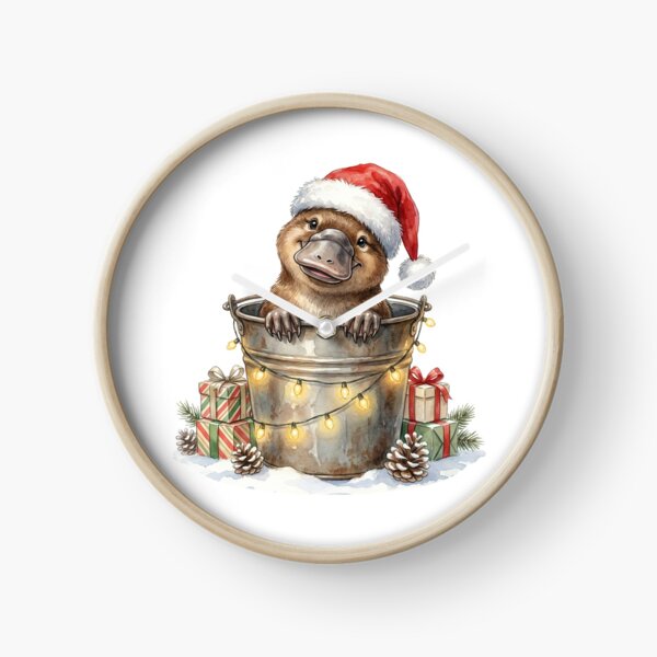 Item preview, Christmas Platypus in a Bucket Vintage Illustration designed and sold by Takeda-art.