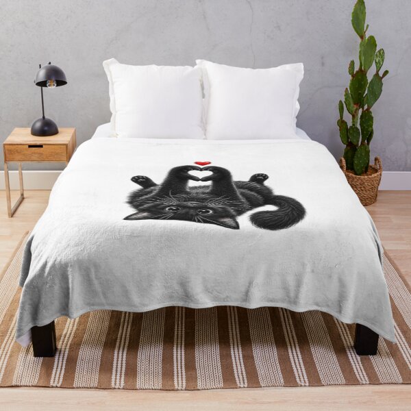 Item preview, Black Kitten Making Heart Shape with Paws designed and sold by LorenaVirex.