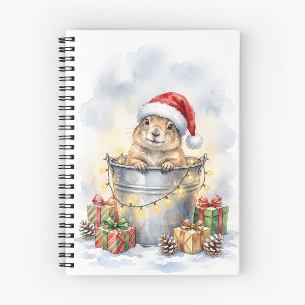 Item preview, Christmas Praire Dog in a Bucket Vintage Illustration designed and sold by Takeda-art.