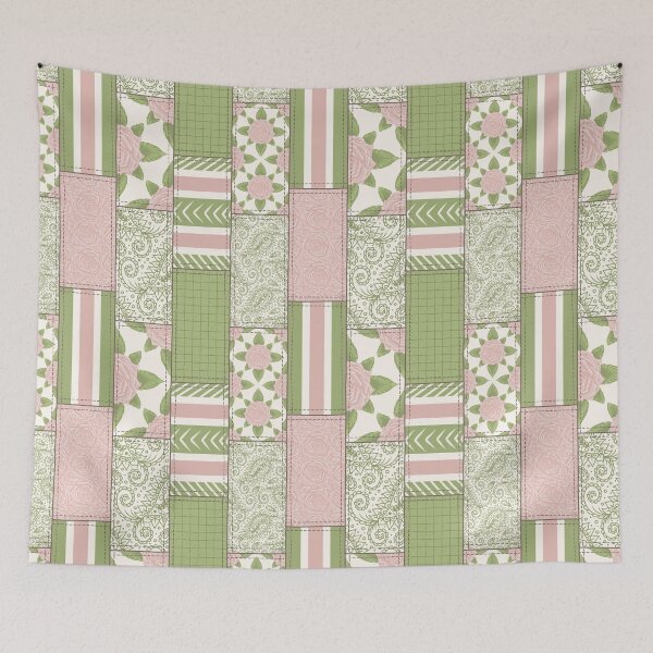 Item preview, Cottage garden patchwork revival designed and sold by Bonny-Shatwell.