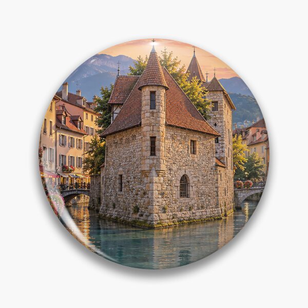 Item preview, Annecy France – Romantic Alpine Canal at Sunset designed and sold by Alvren.