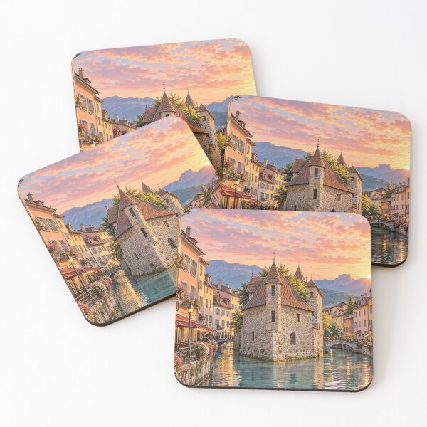 Item preview, Annecy France – Romantic Alpine Canal at Sunset designed and sold by Alvren.