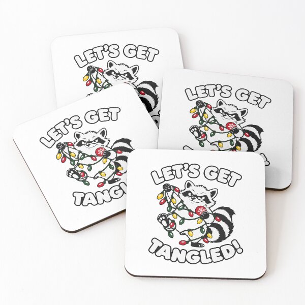 Item preview, Lets Get Tangled - Sarcastic Raccoon -  Xmas Bauble Quote designed and sold by MalisoStickers.