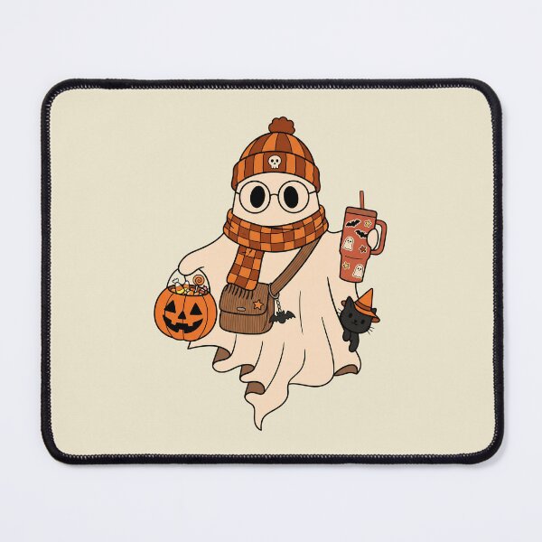 Item preview, Cute Cozy Halloween Ghost Trick or Treat with Black Cat designed and sold by GlimTig.