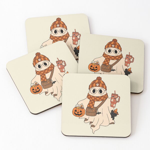 Item preview, Cute Cozy Halloween Ghost Trick or Treat with Black Cat designed and sold by GlimTig.