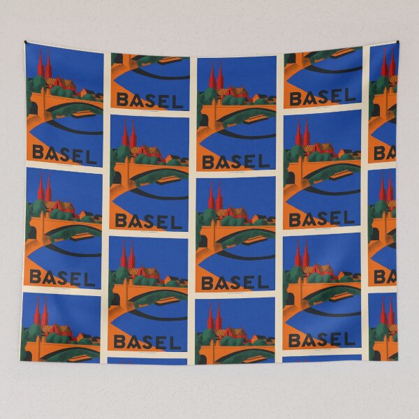 Item preview, Basel Switzerland Rhine Bridge 1920s designed and sold by artofuniverse.