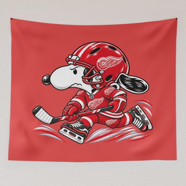 Item preview, Detroit Red Wings Ice Hockey Funny Snoopy Player designed and sold by Maryjane Jadiel.