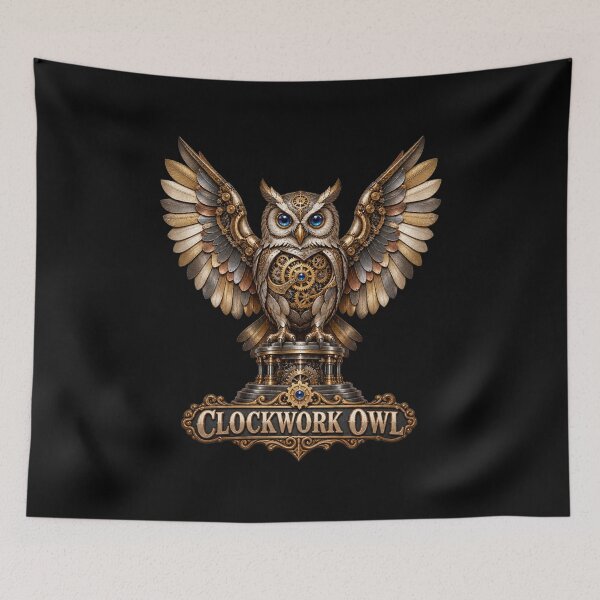 Item preview, Clockwork Owl Brass Wings and Sapphire Eyes designed and sold by TeeAbility.