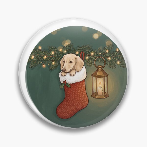 Item preview, Dachshund Peeking from Red Christmas Stocking designed and sold by Moti Vaknin.