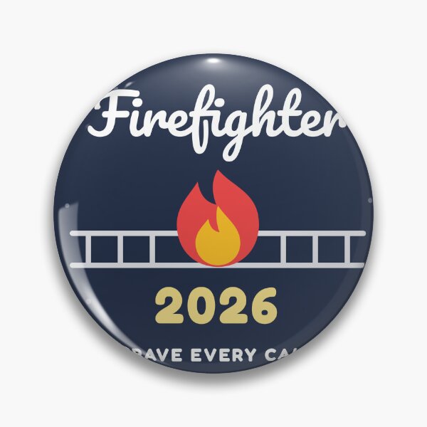 Item preview, Firefighter 2026 Christmas Badge, Flame and Ladder designed and sold by AutomationDataCamp LLC.