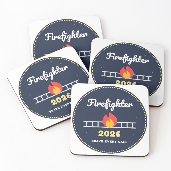 Item preview, Firefighter 2026 Christmas Badge, Flame and Ladder designed and sold by AutomationDataCamp LLC.