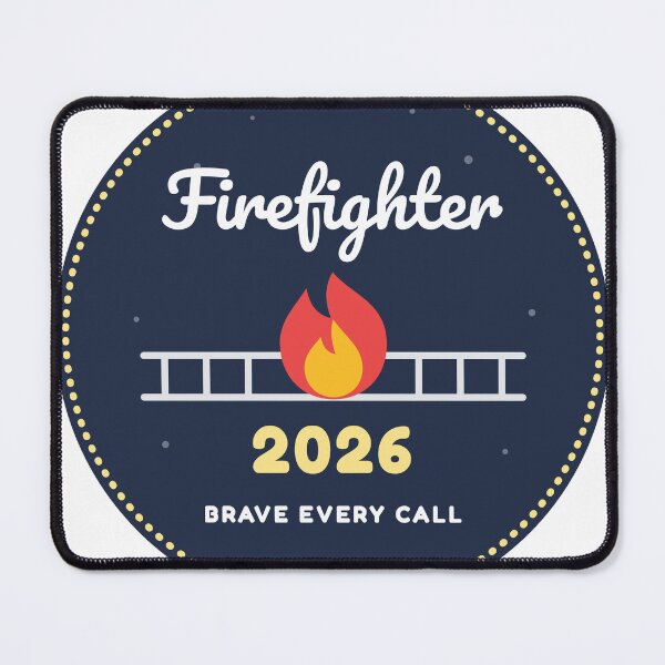 Item preview, Firefighter 2026 Christmas Badge, Flame and Ladder designed and sold by AutomationDataCamp LLC.