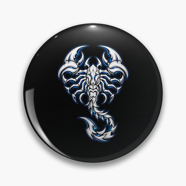 Item preview, White Scorpion Tribal Tattoo Style Blue Chrome Design designed and sold by stmpdwrld.