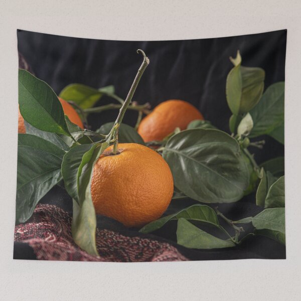 Item preview, Golden Citrus Symphony on Dark Cashmere designed and sold by MariaAbaza.