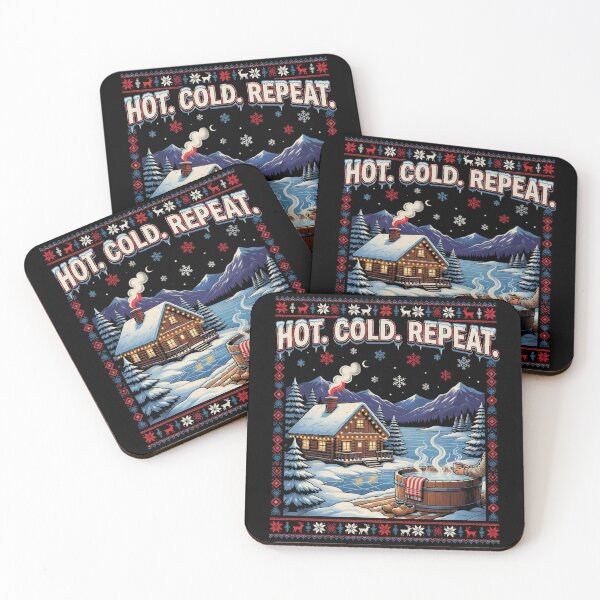 Item preview, Hot Cold Repeat Sauna Cold Plunge Vintage Winter Cabin designed and sold by CF_VintageDesign.