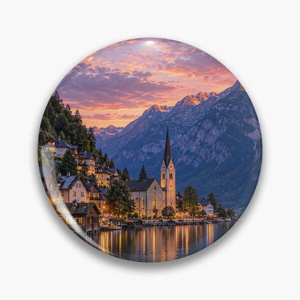 Item preview, Hallstatt Austria – Alpine Village at Sunset designed and sold by Alvren.
