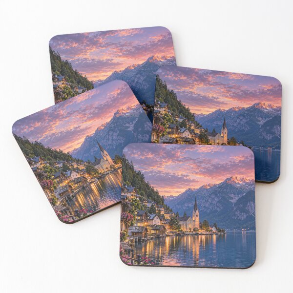 Item preview, Hallstatt Austria – Alpine Village at Sunset designed and sold by Alvren.