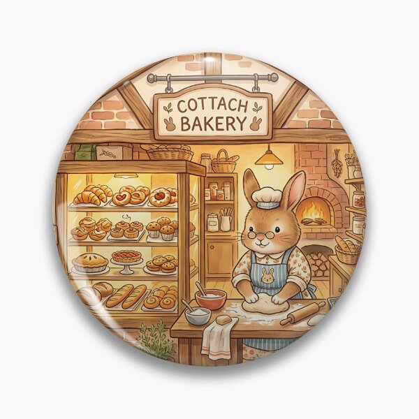 Item preview, Cozy Cottagecore Bunny Baking Fresh Pastries designed and sold by Michaelragheb.