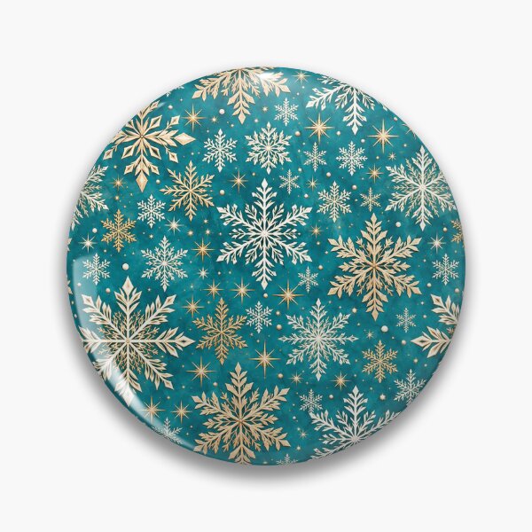 Item preview, Teal Gold Snowflake Pattern – Elegant Christmas Winter Design designed and sold by BigDigital.