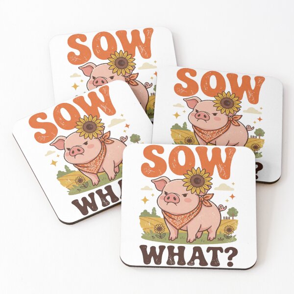 Item preview, Sow What Grumpy Pig Sunflower Funny Animal Pun Sarcastic Quote designed and sold by Per My Last Nerve Studio.