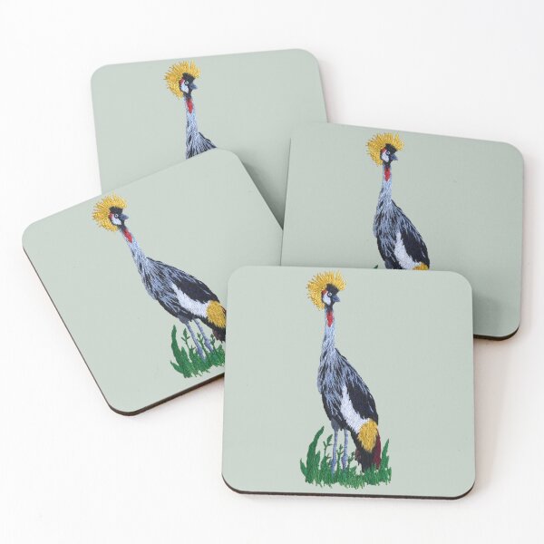 Item preview, Grey Crowned-Crane designed and sold by Alsa.handembroidery.