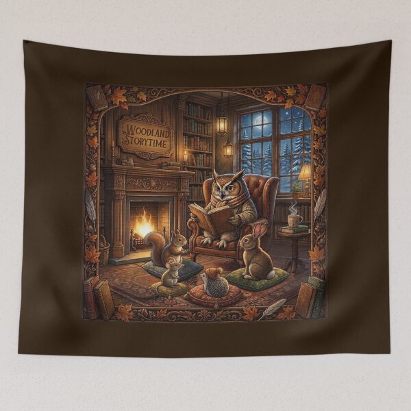 Item preview, Woodland Storytime - Owl Reading to Forest Friends designed and sold by ImagineNature.