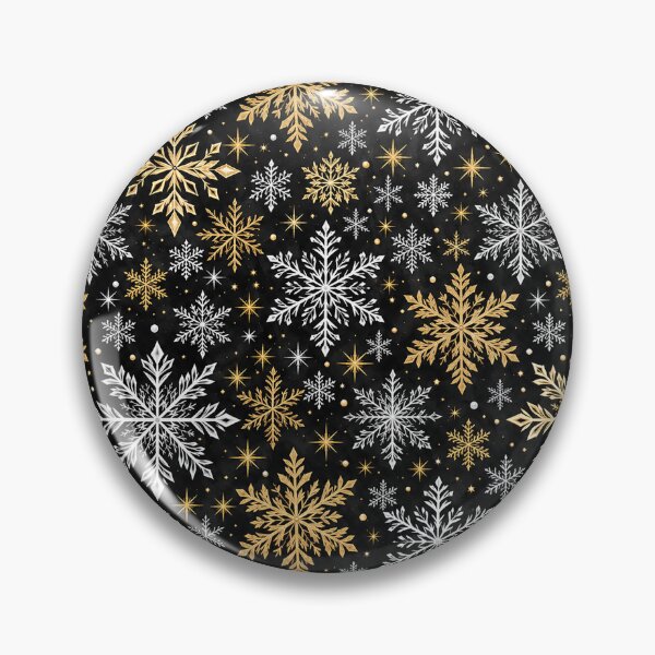Item preview, Black Gold Silver Snowflake Pattern – Luxury Christmas Winter Design designed and sold by BigDigital.