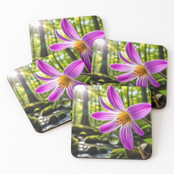 Item preview, Spring Dewdrop on a Wildflower – Vibrant Macro Nature Photography designed and sold by KrumaiFC.