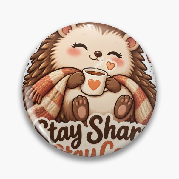 Item preview, Stay Sharp Stay Cozy Hedgehog with Tea designed and sold by Varaprasad43.