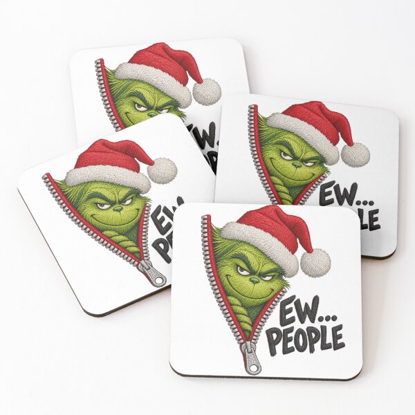 Item preview, Funny Grinch Peeking Zipper Ew People Christmas Holiday Gift designed and sold by raedattia.