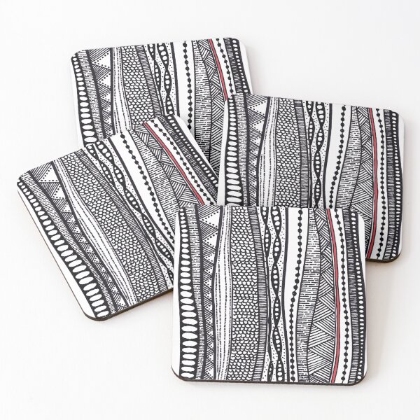 Item preview, Black and White Wavy Pattern – Marker Line Art No. 1 designed and sold by YUMMYvicky.