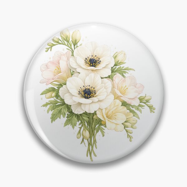 Item preview, White Anemone Botanical Bouquet designed and sold by Yomere.