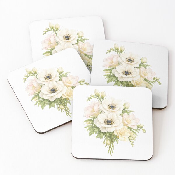 Item preview, White Anemone Botanical Bouquet designed and sold by Yomere.