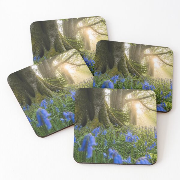 Item preview, Magical Bluebell Woodland at Golden Hour – Ancient English Forest Spring Photography designed and sold by ThatSurreyLife.
