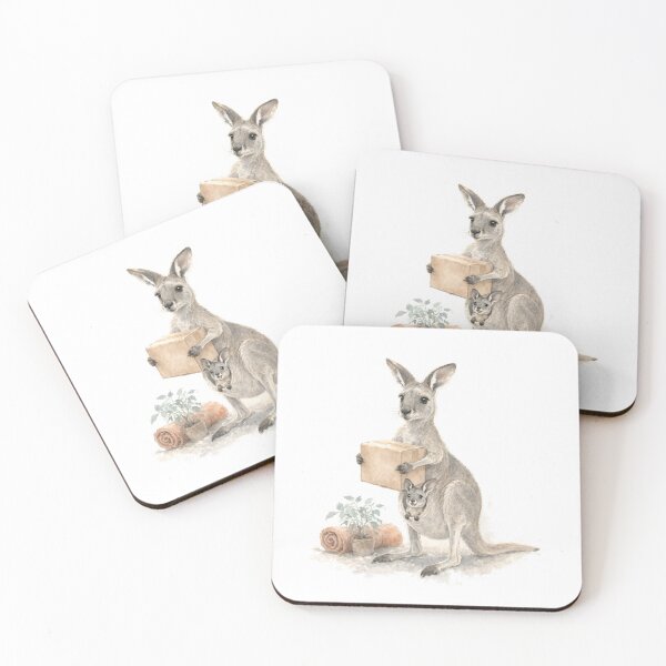 Item preview, Kangaroo Moving Day With Joey Watercolor designed and sold by DoodleMenagerie.